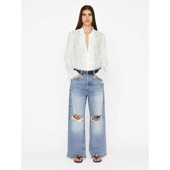 New FRAME Le Low Baggy Wide Legin River Women’s Size 31 - Picture 5 of 11